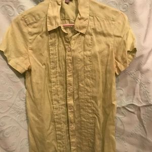 Linen blouse, lime green, size Small, J. Jill